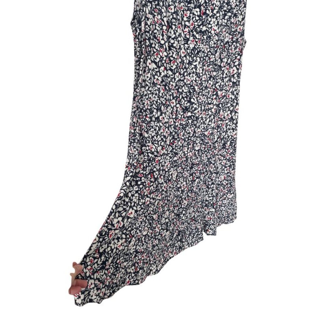 NWT Madewell Button-Front Boatneck Mini Dress Sz 14 Floral Navy Sleeveless Prepp - Picture 7 of 11